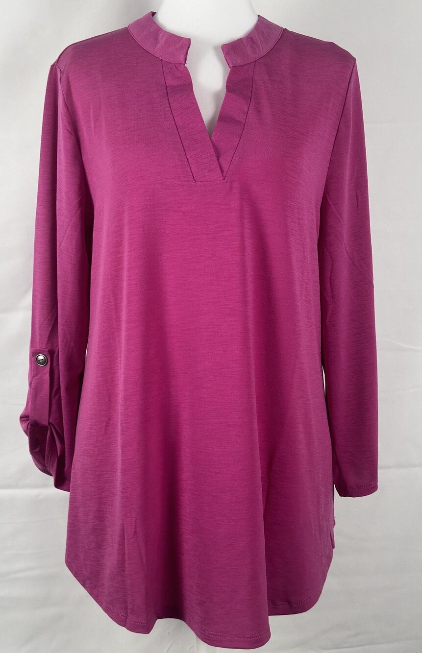Dear Scarlett Lizzy Wrinkle‑Free Tunic – Magenta – NWT – Size S